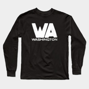 WA Washington Vintage State Typography Long Sleeve T-Shirt